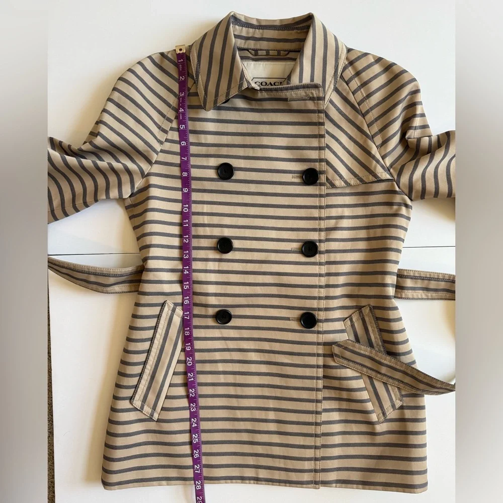 Coach Factory Stripe Short Trench - Picture 6 of 13